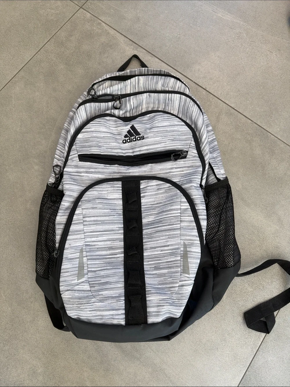 adidas Gray & Black Striped Men's Backpack